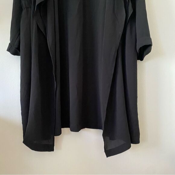 NY Collection Lightweight Poly Spandex Cardigan Style Jacket Black Size 3x - Picture 4 of 8